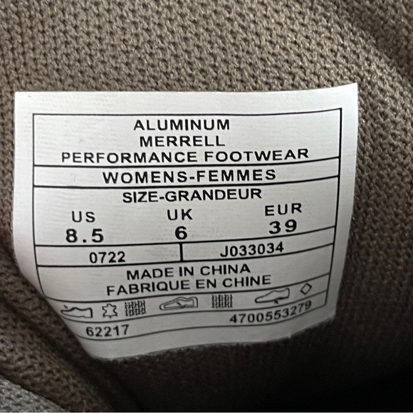 Merrell Alverstone Hiking Shoes Aluminum Grey Pink Low Lace Up Women’s Size 8.5 - Picture 8 of 9